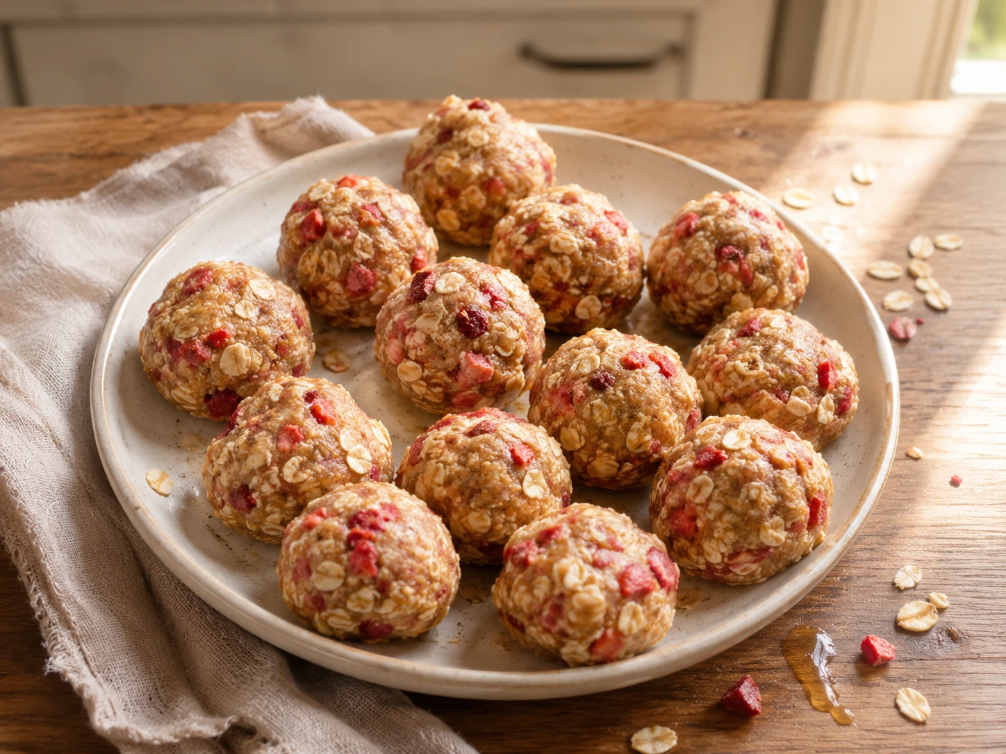 Strawberry Banana Protein Bites