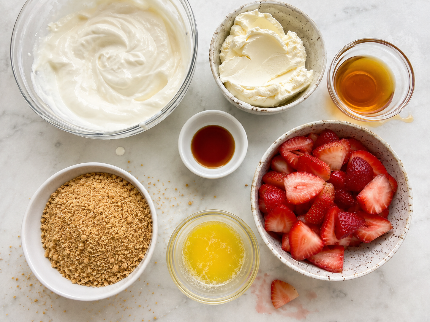 Strawberry Cheesecake Yogurt Cups preparation