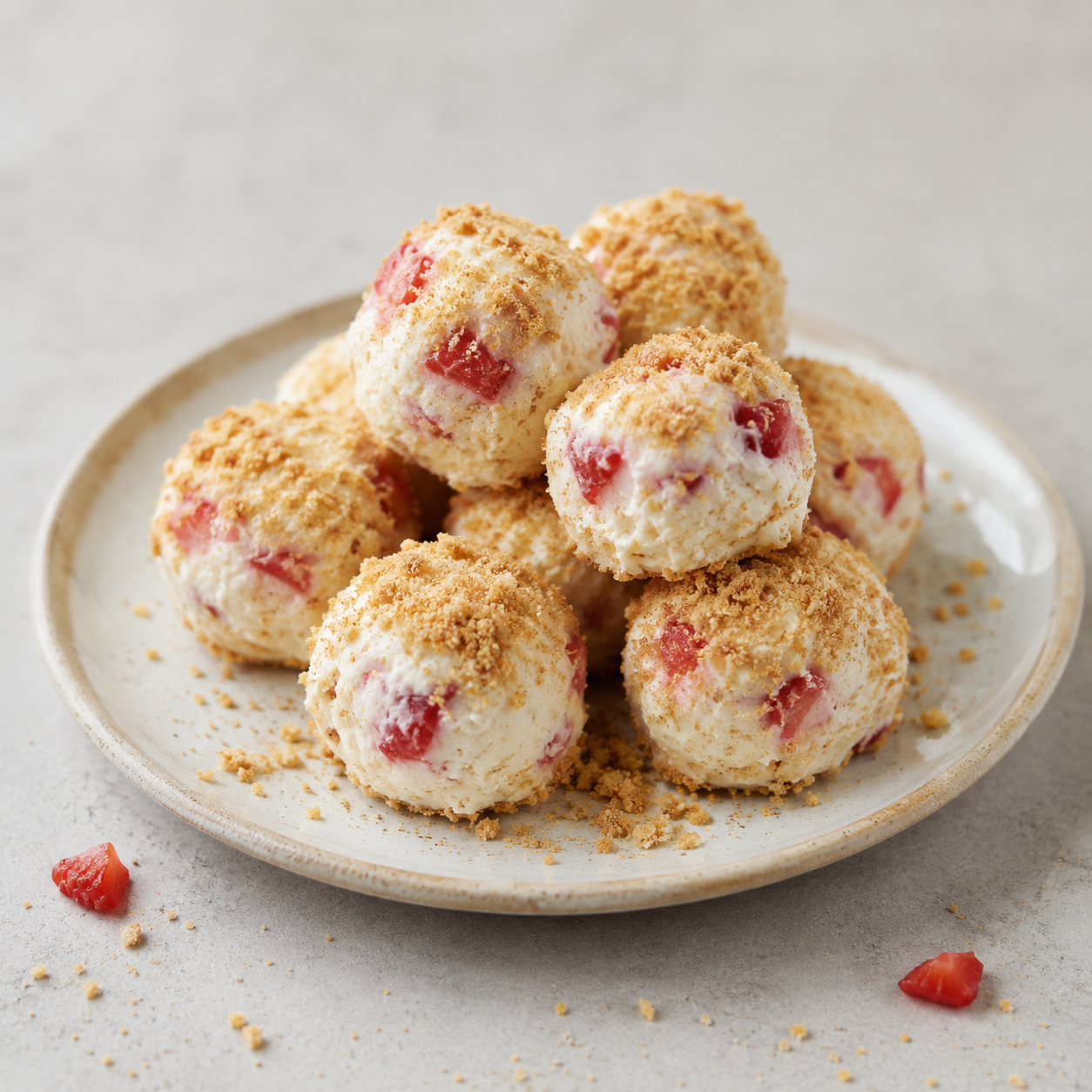 Strawberry Protein Cheesecake Bites