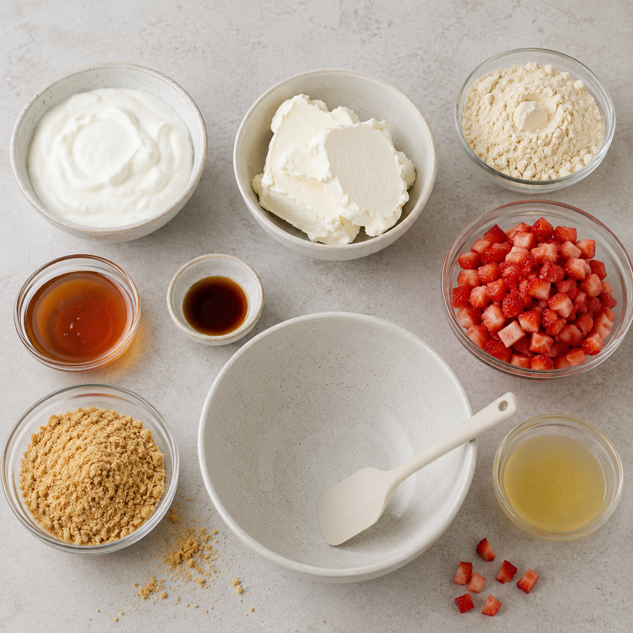 Strawberry Protein Cheesecake Bites preparation
