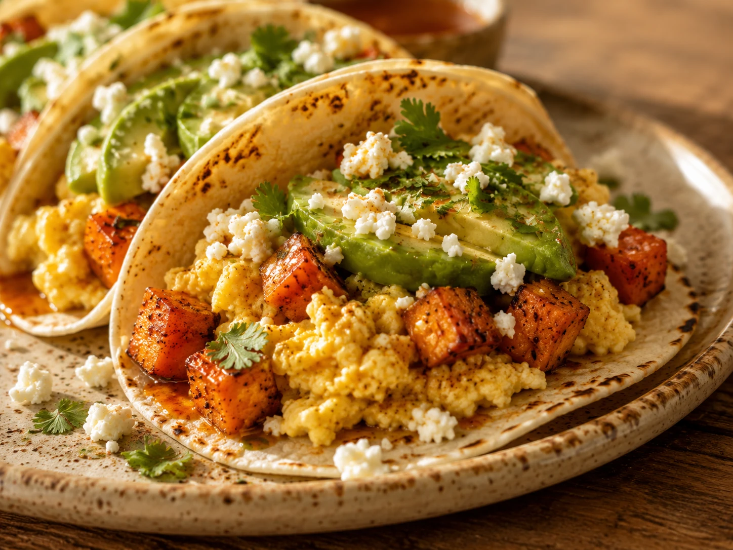 Sweet Potato Egg Breakfast Tacos