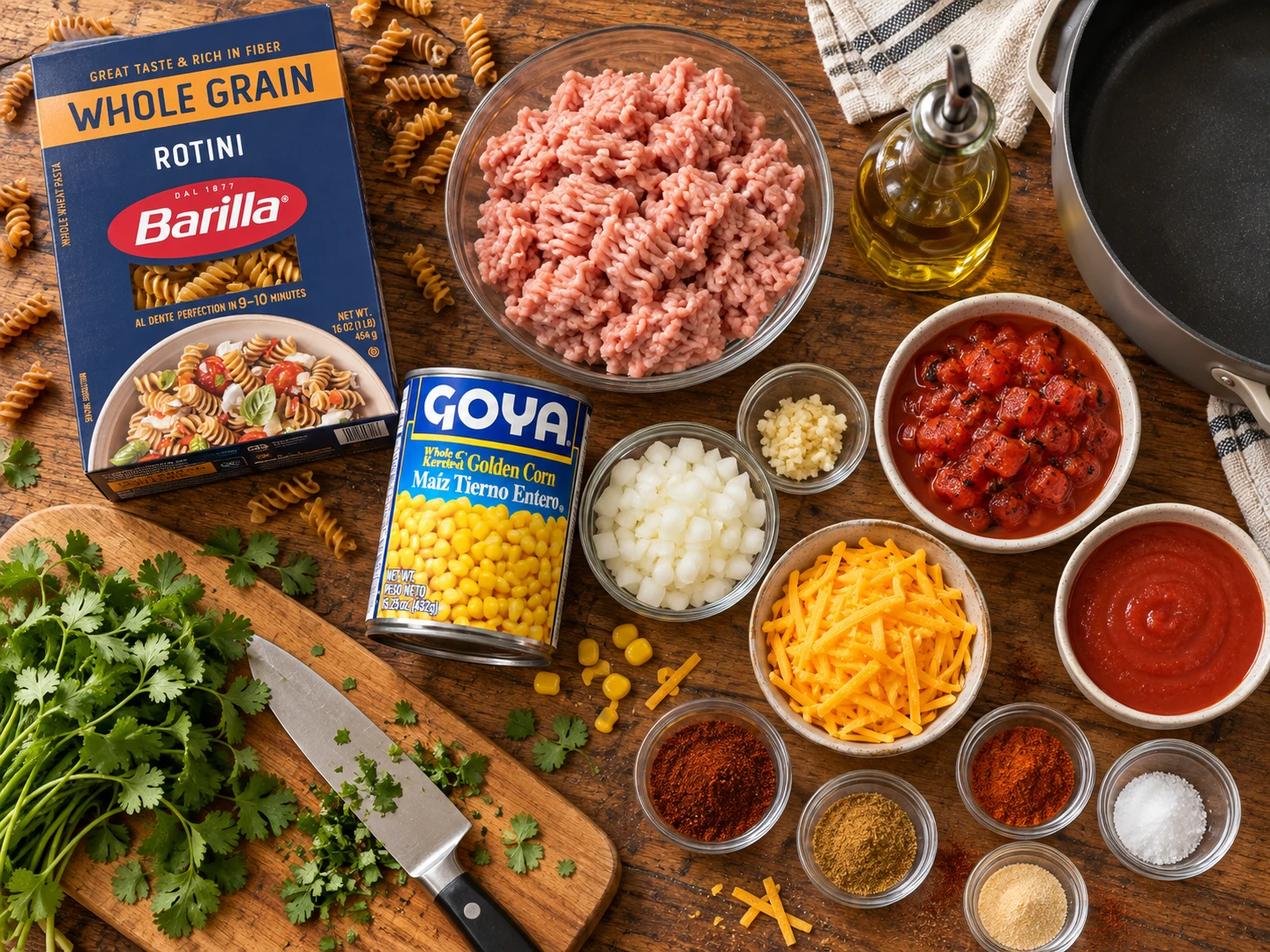 Taco Turkey Pasta Meal Prep preparation