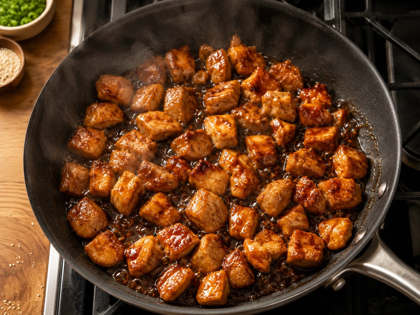 Teriyaki Chicken Rice Bowl aerial view