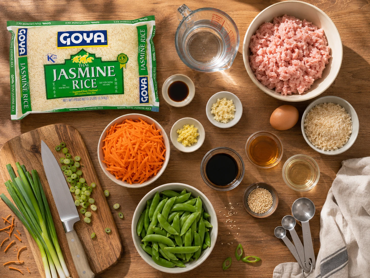 Teriyaki Turkey Meatball Bowls preparation