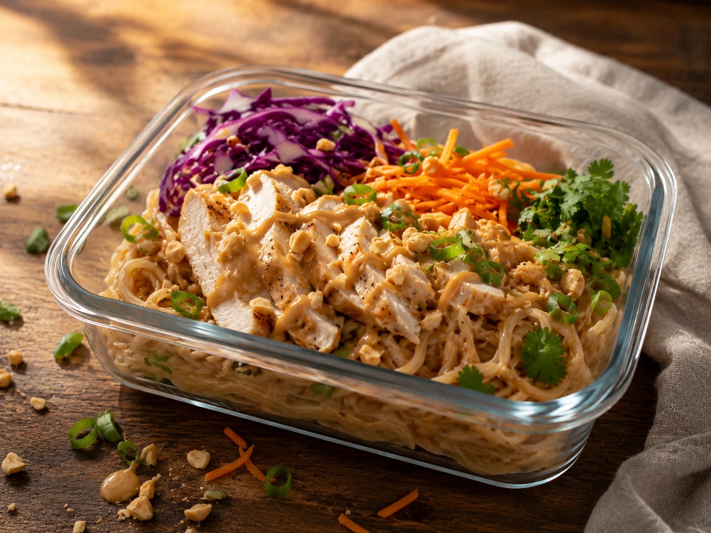 Thai Peanut Chicken Noodle Bowls