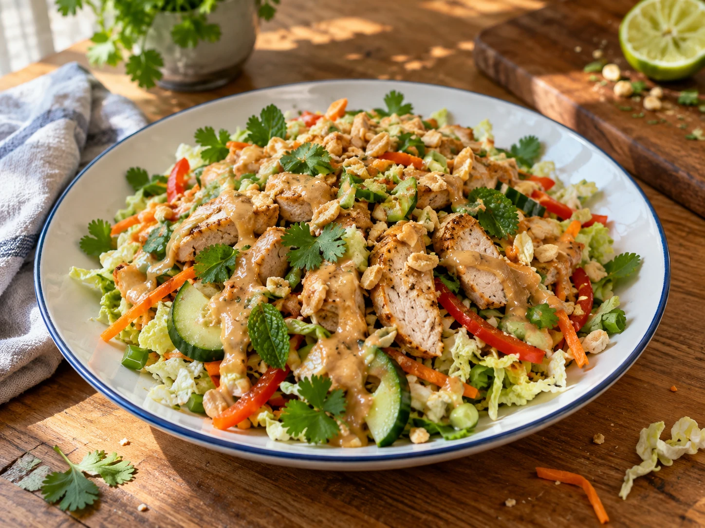 Thai Peanut Chicken Salad Bowl