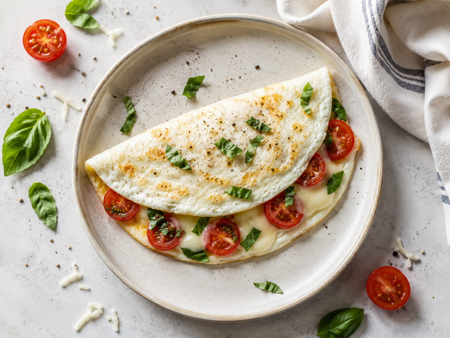 Tomato Basil Egg White Omelet
