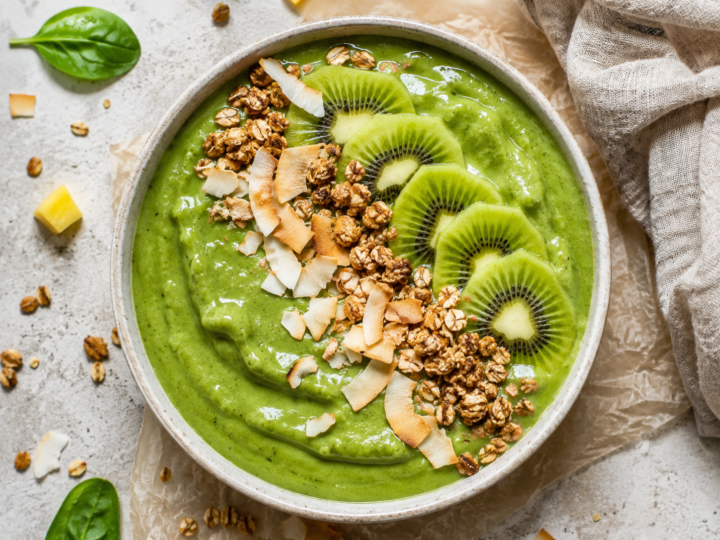 Tropical Green Protein Smoothie Bowl