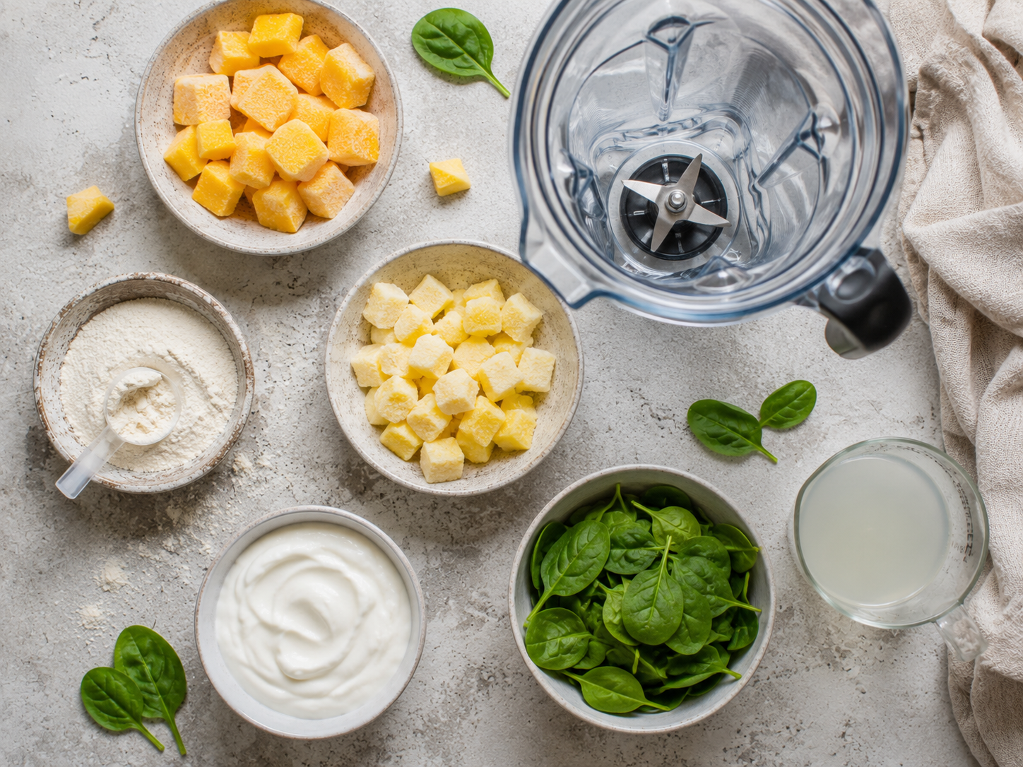 Tropical Green Protein Smoothie Bowl preparation