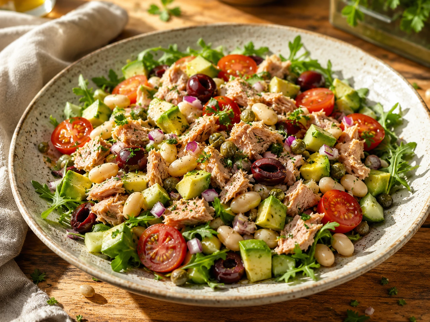 Tuna Avocado White Bean Salad
