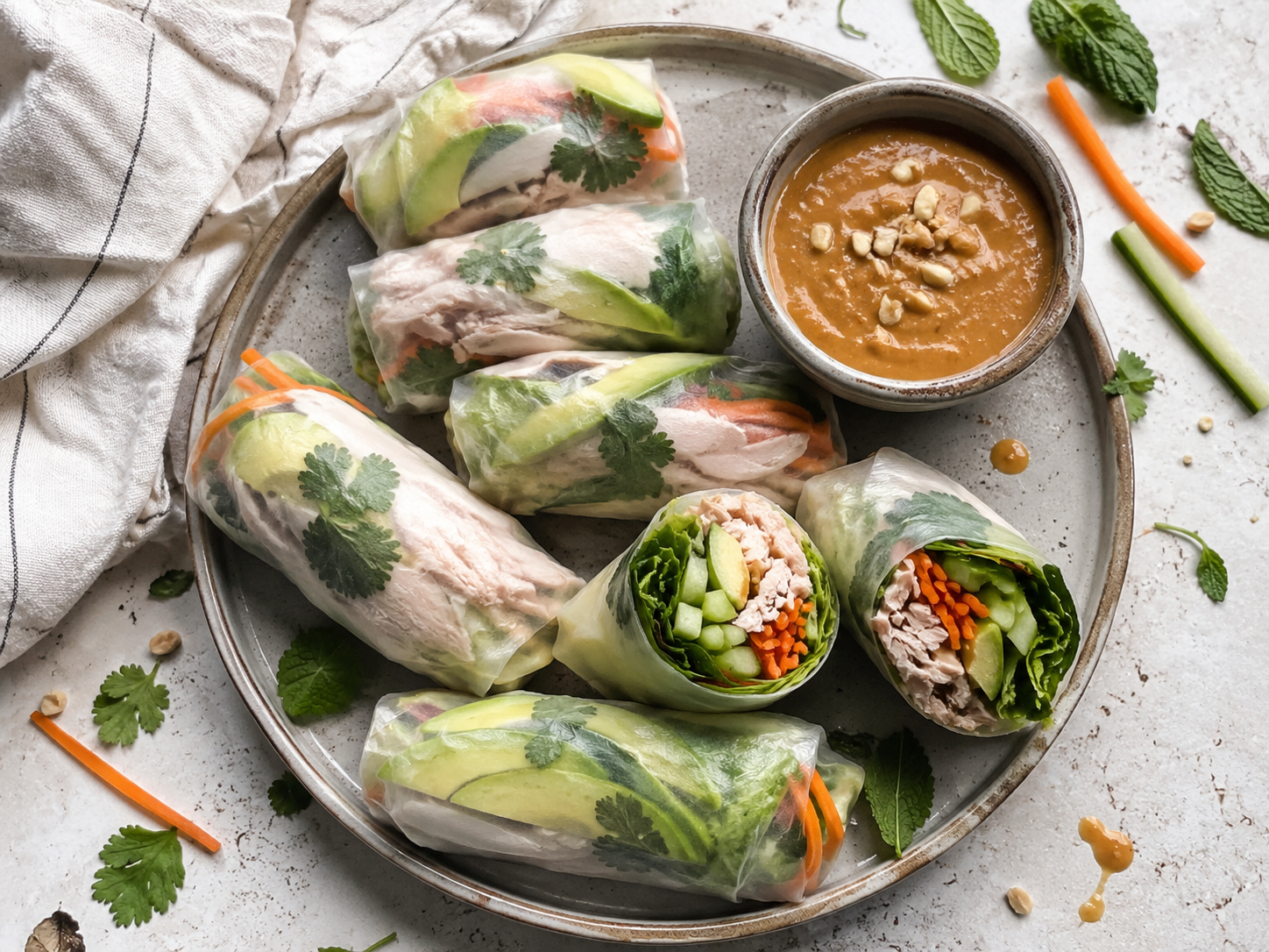 Turkey Avocado Rice Paper Rolls