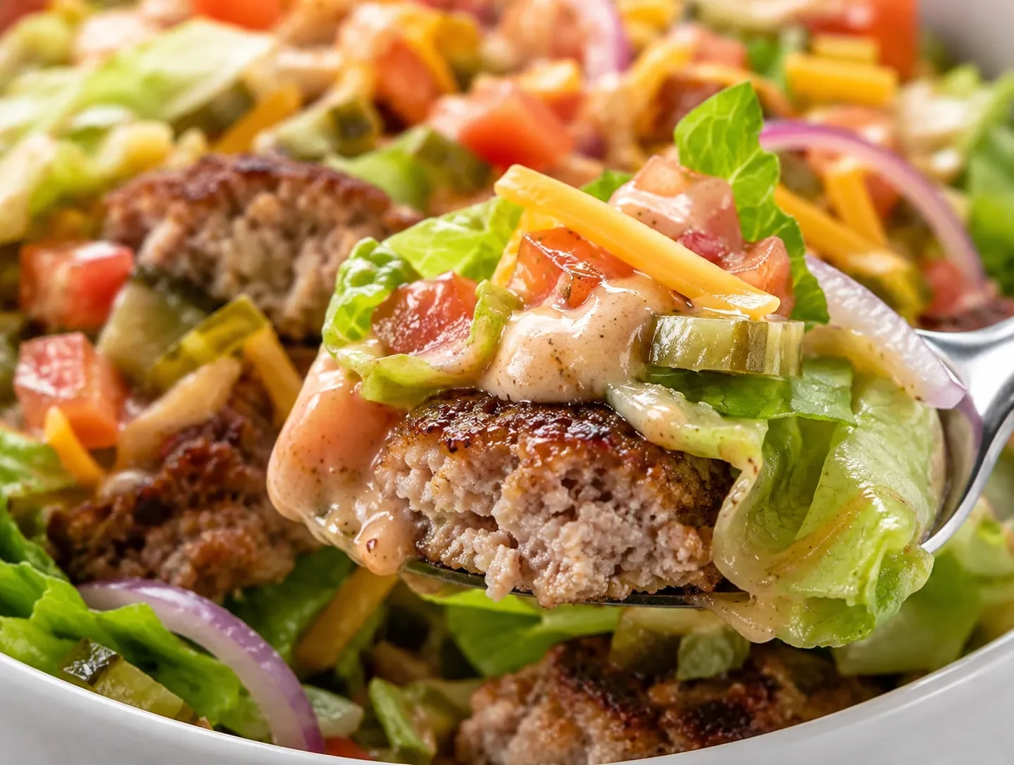 Turkey Burger Bowls close up