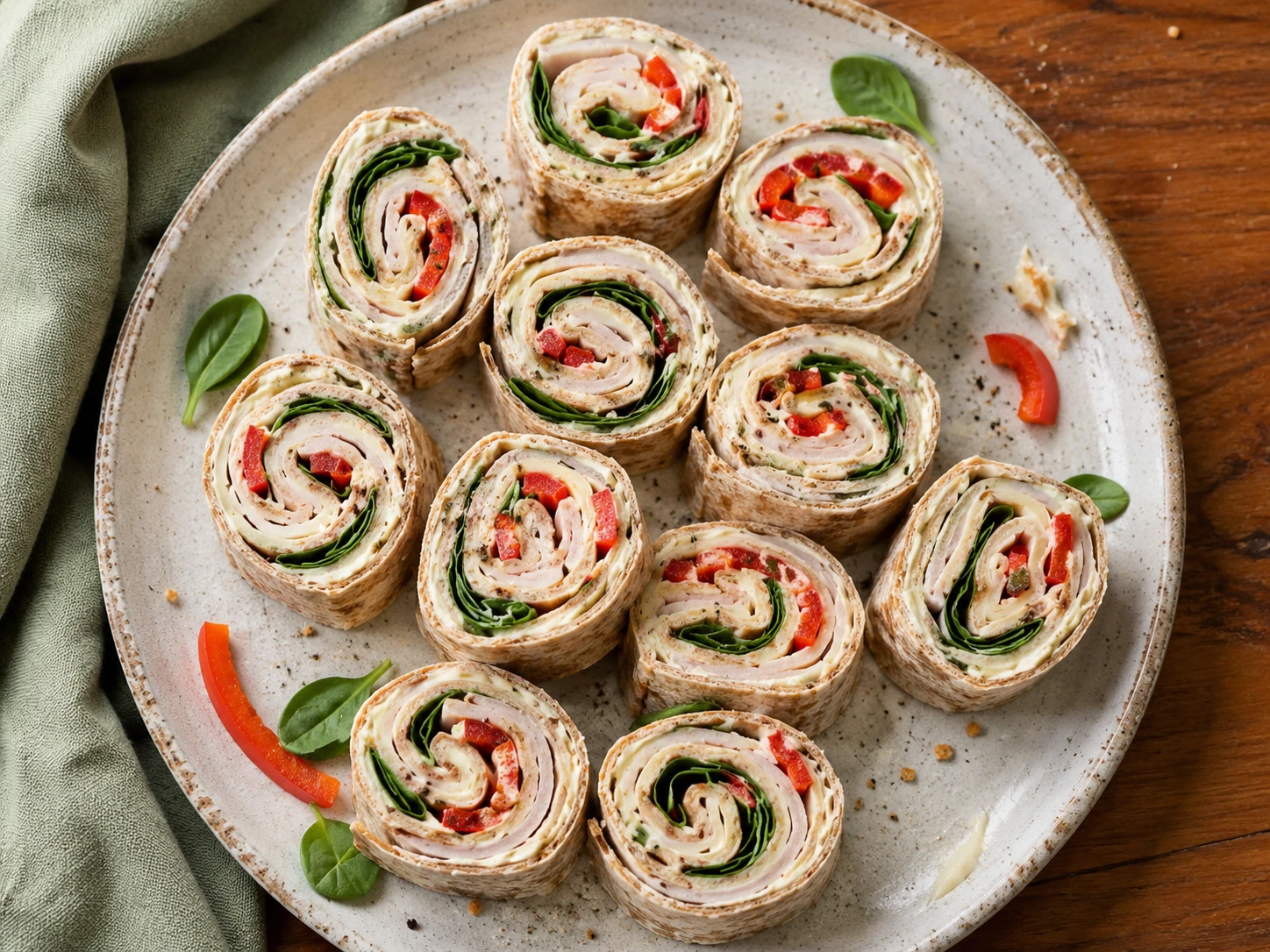 Turkey Cheese Protein Pinwheels