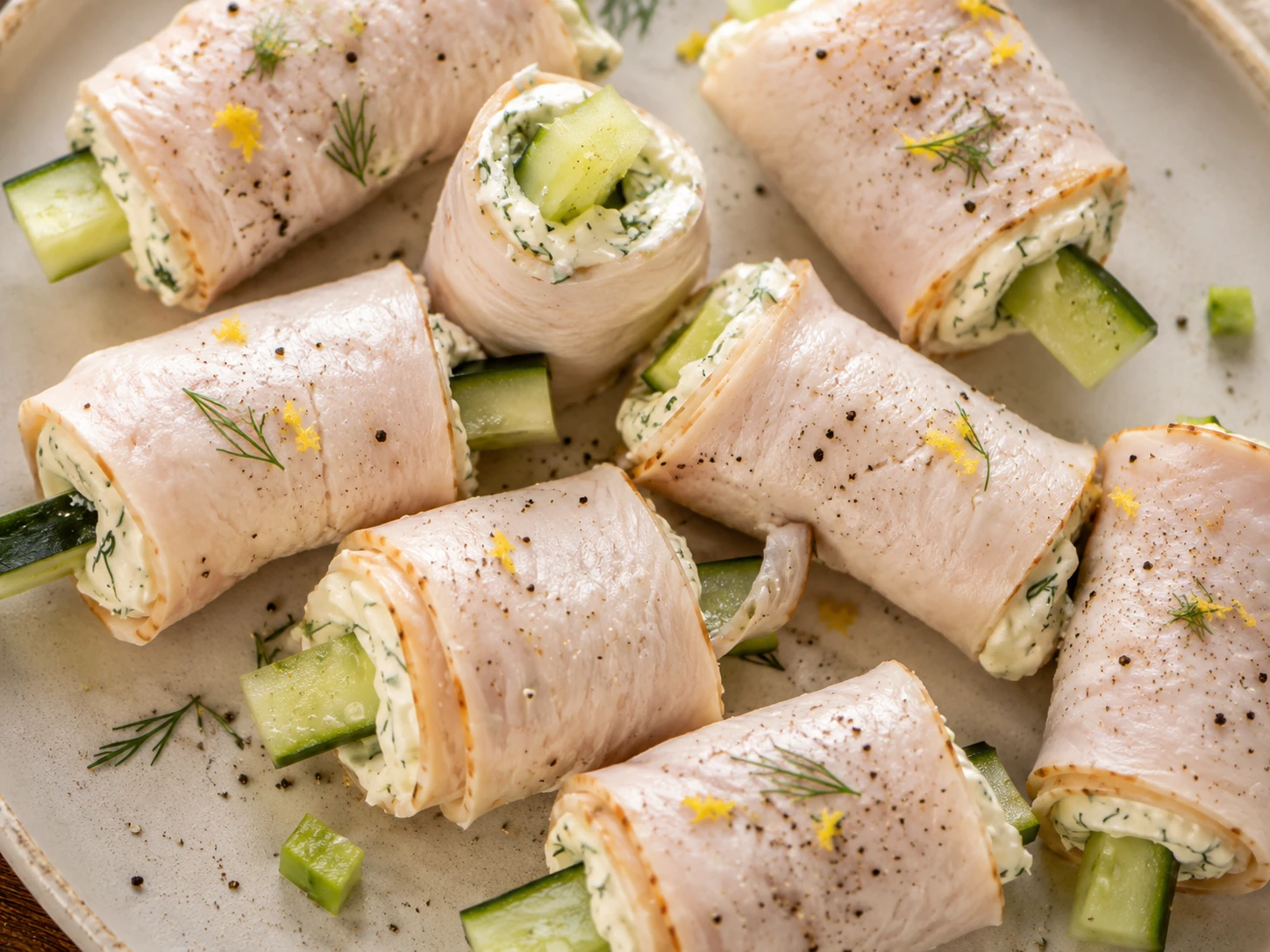 Turkey Cucumber Roll Ups preparation
