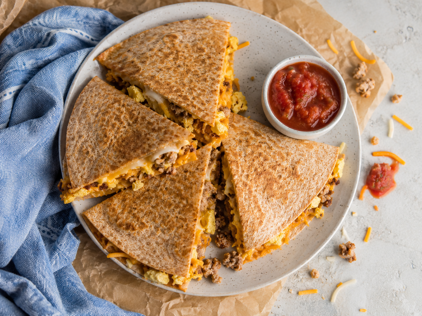 Turkey Egg Breakfast Quesadilla