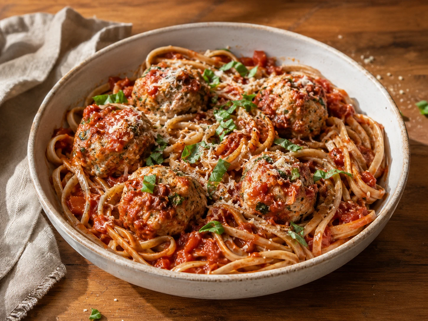 Turkey Meatball Protein Pasta