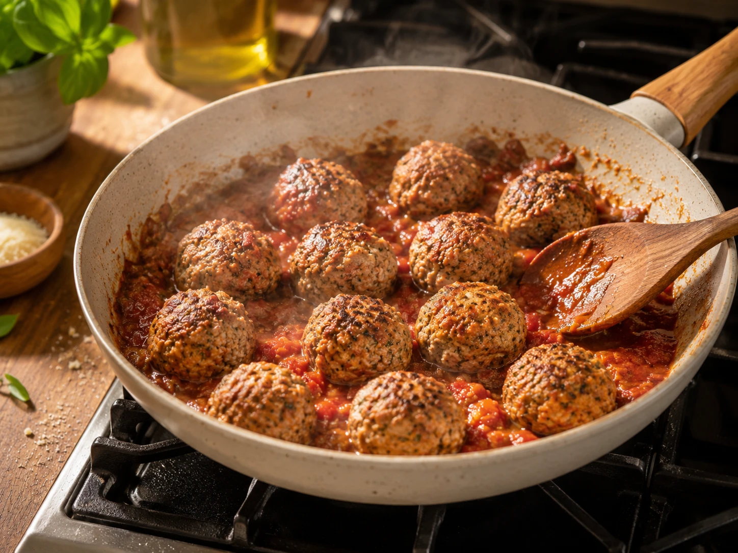 Turkey Meatball Protein Pasta preparation