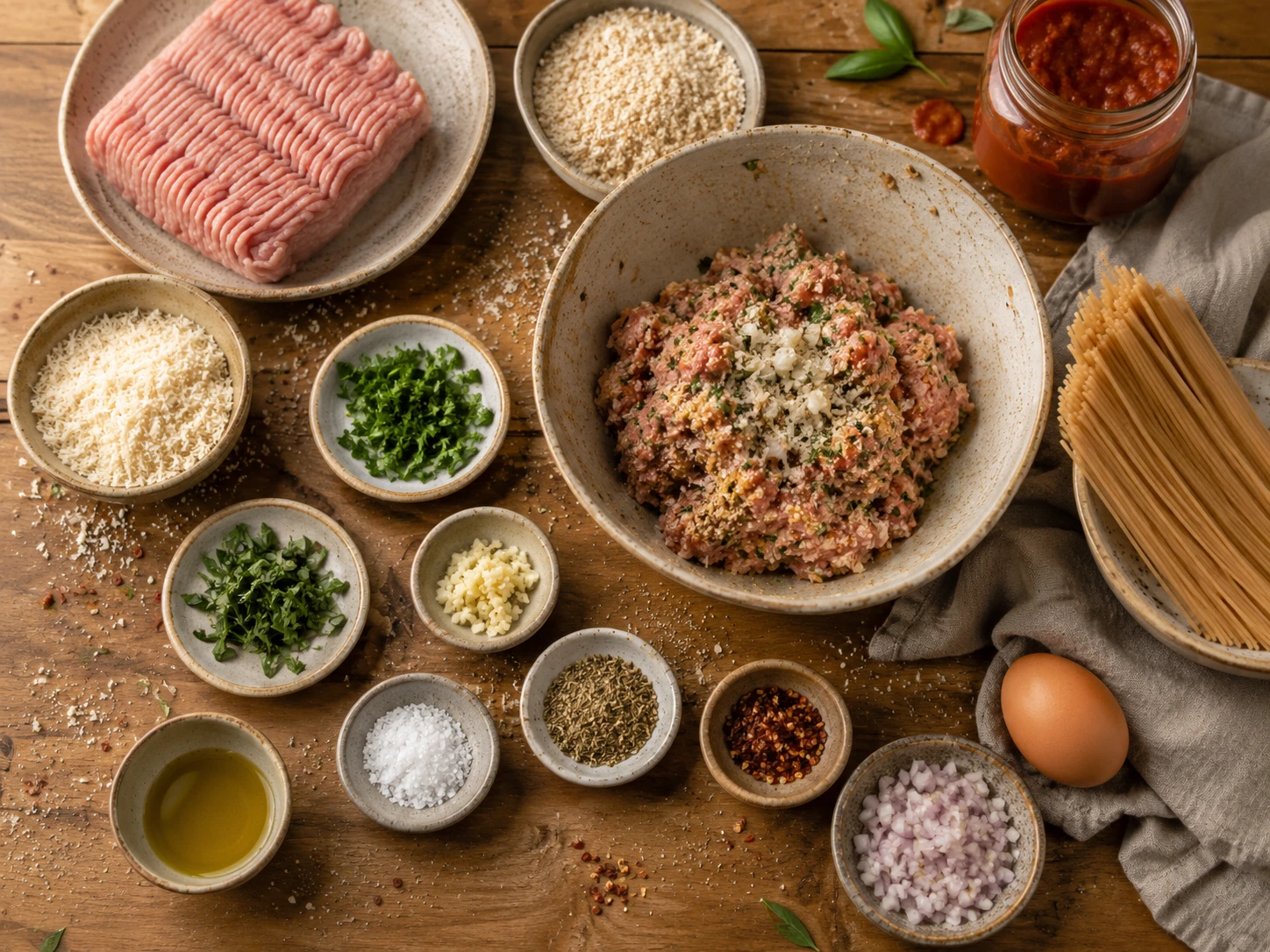 Italian Herb Turkey Meatballs preparation