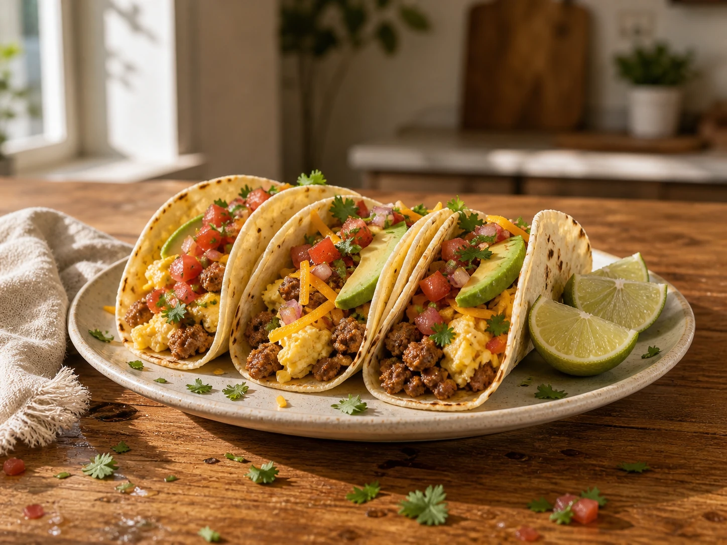 Turkey Sausage Breakfast Tacos