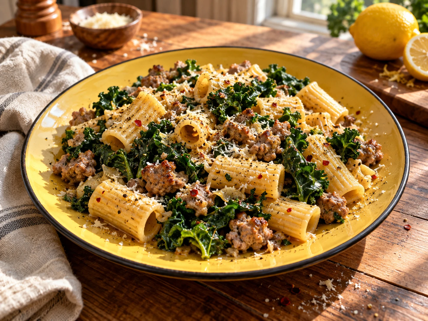 Turkey Sausage Kale Pasta