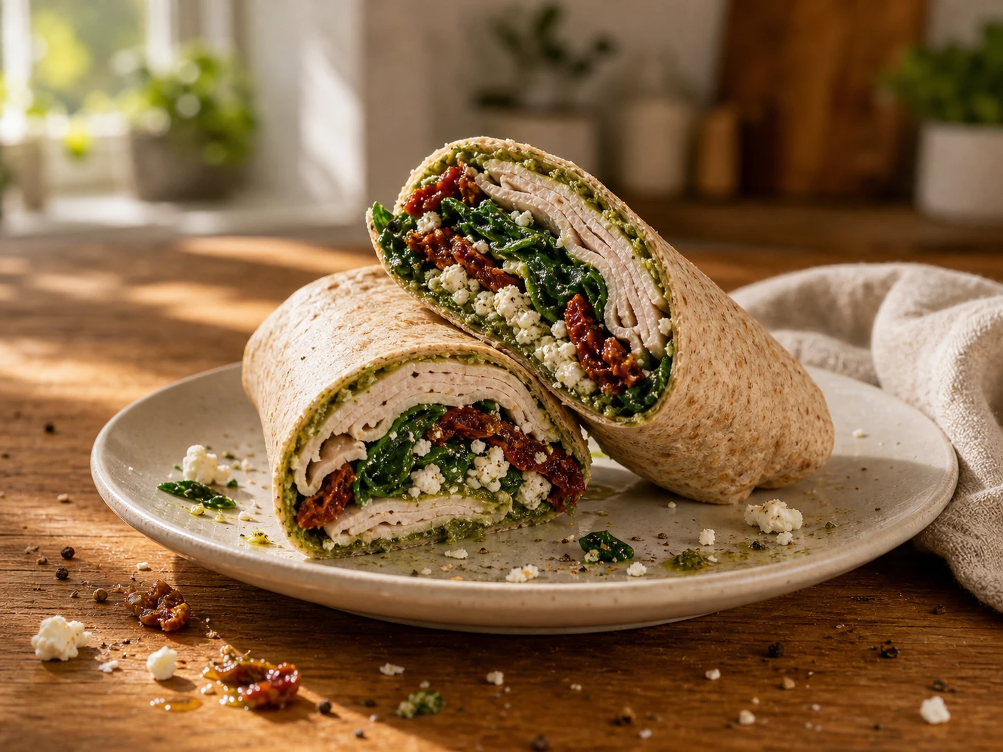 Turkey Spinach Feta Wrap