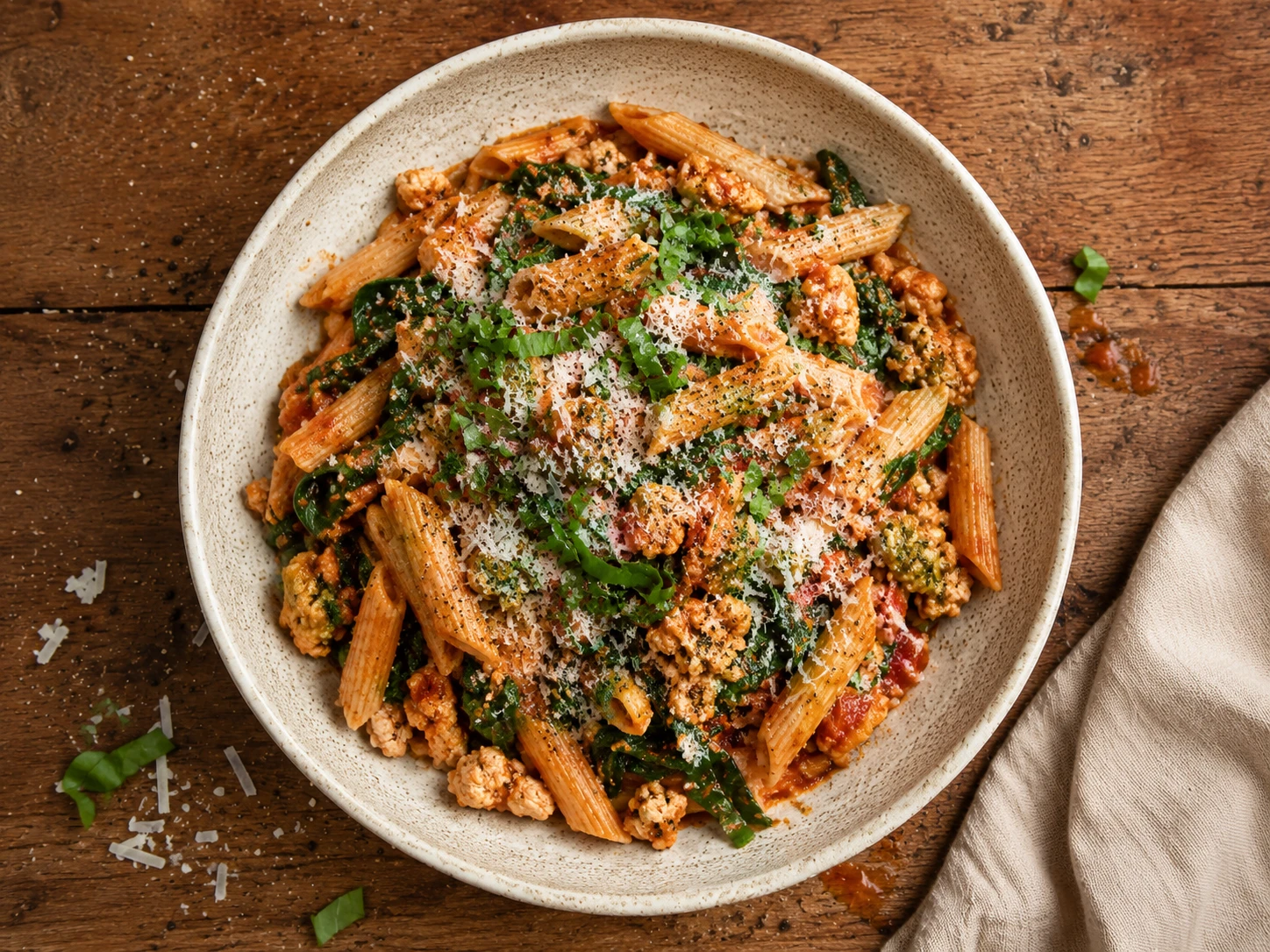 Turkey Spinach Protein Pasta