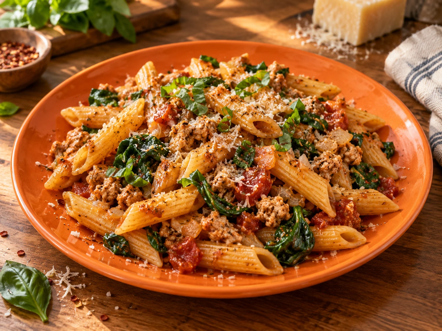 Turkey Spinach Protein Pasta