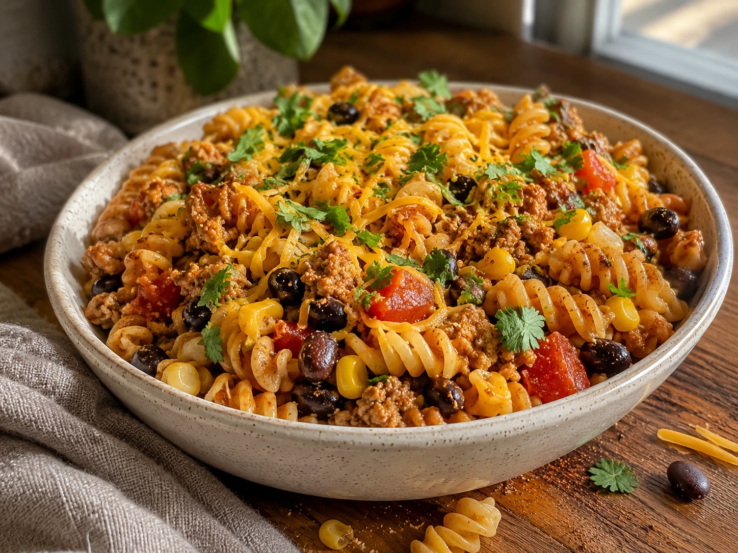 Turkey Taco Pasta Bowl