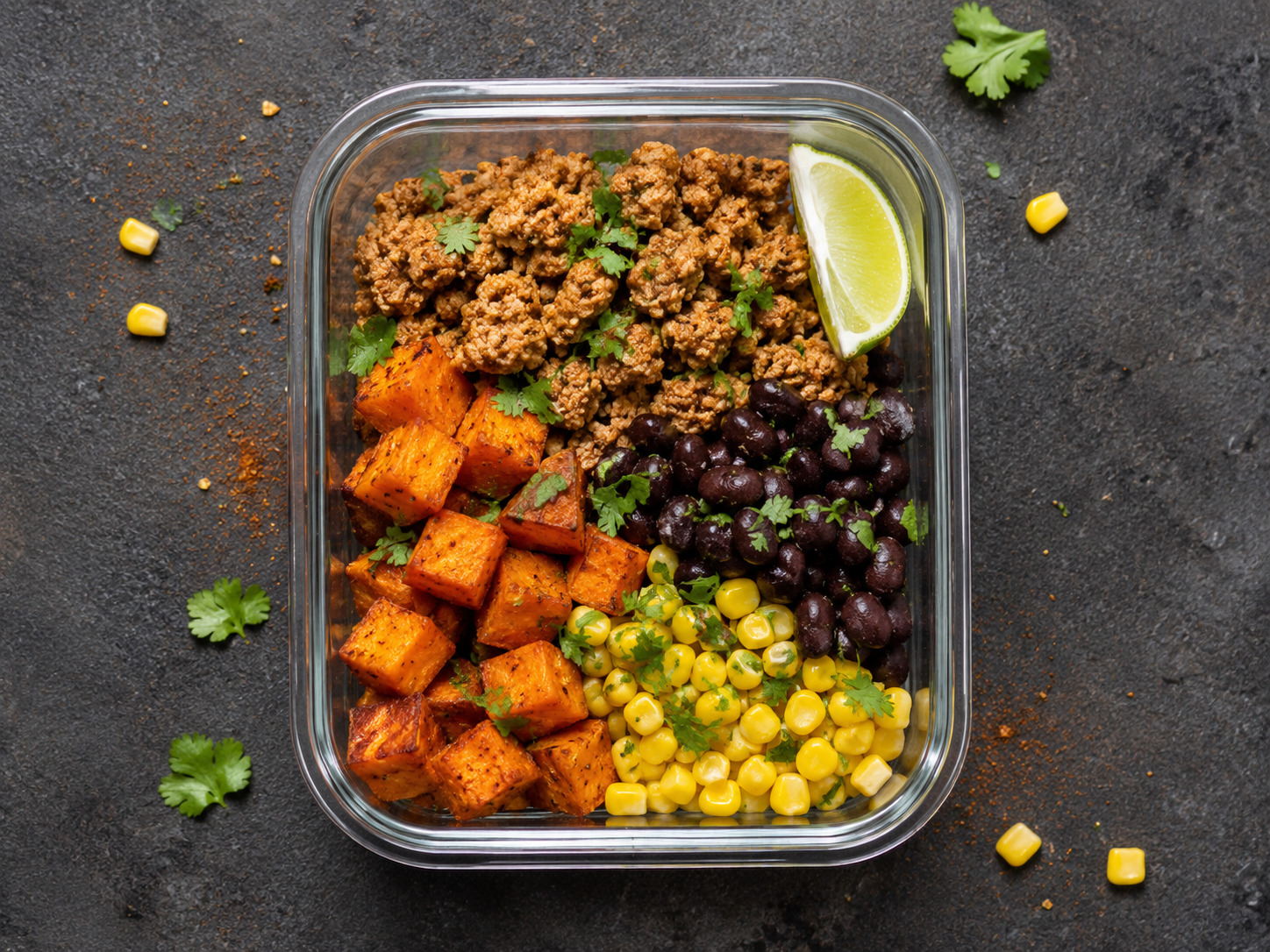 Turkey Taco Sweet Potato Skillet Boxes