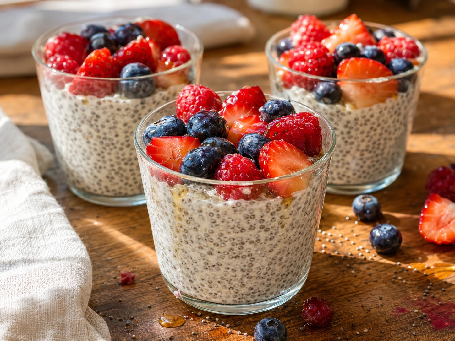 Vanilla Berry Chia Pudding Cups