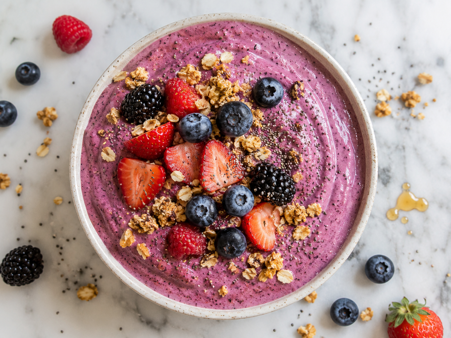 Vanilla Berry Cottage Cheese Smoothie Bowl