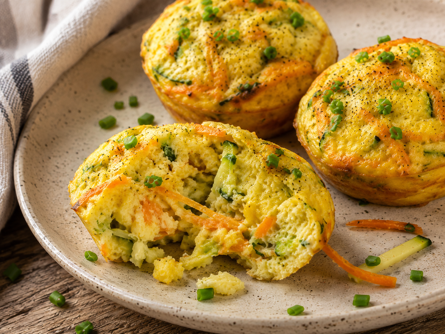 Zucchini Carrot Egg Muffins close up