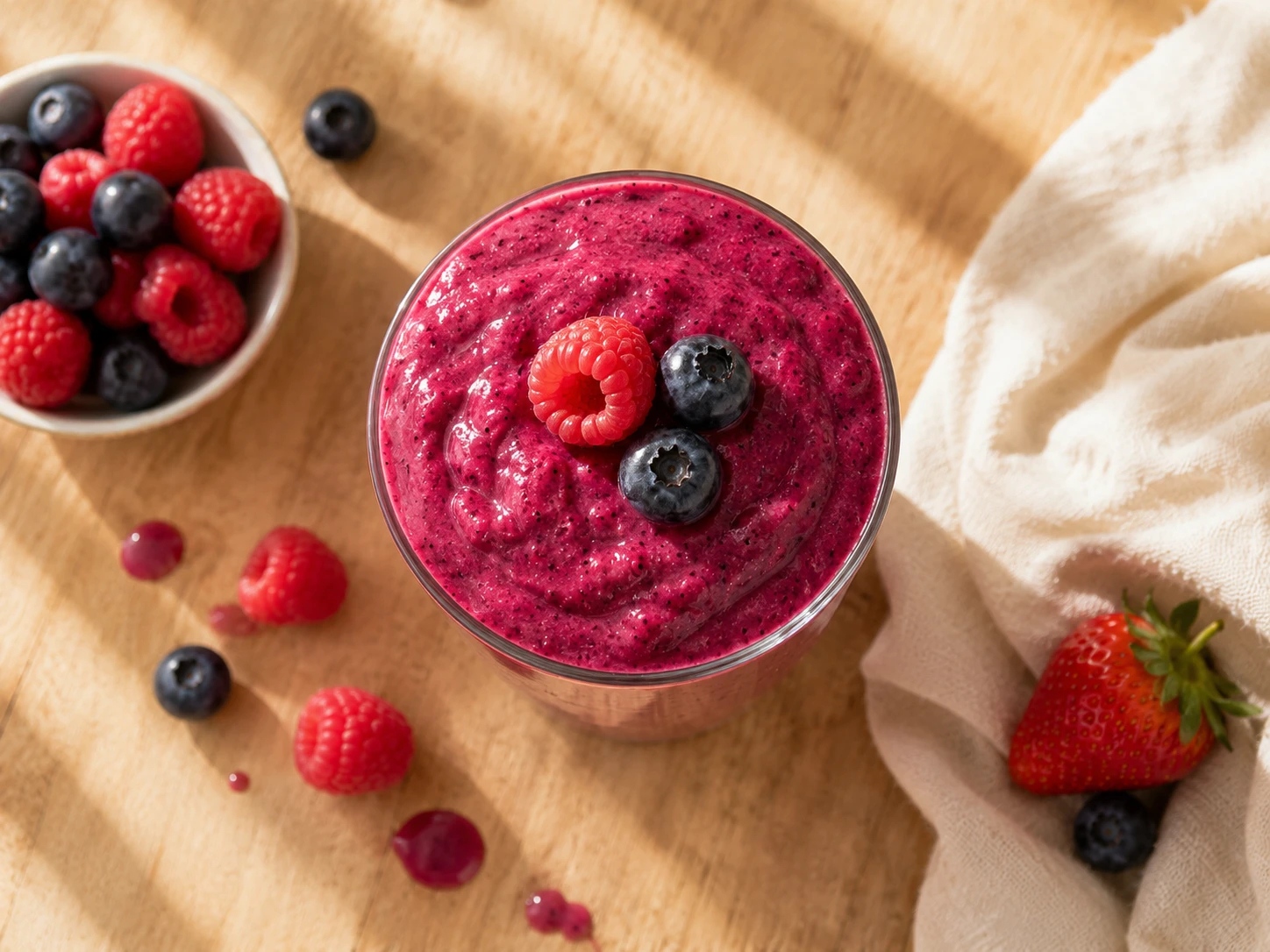 Very Berry Antioxidant Smoothie aerial view